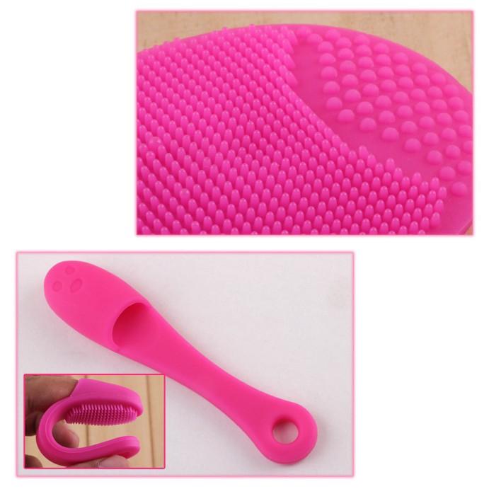 Set Cọ Rửa Mặt Silicon 2 Món : Miếng rửa mặt + Cây tẩy mụn đầu đen
