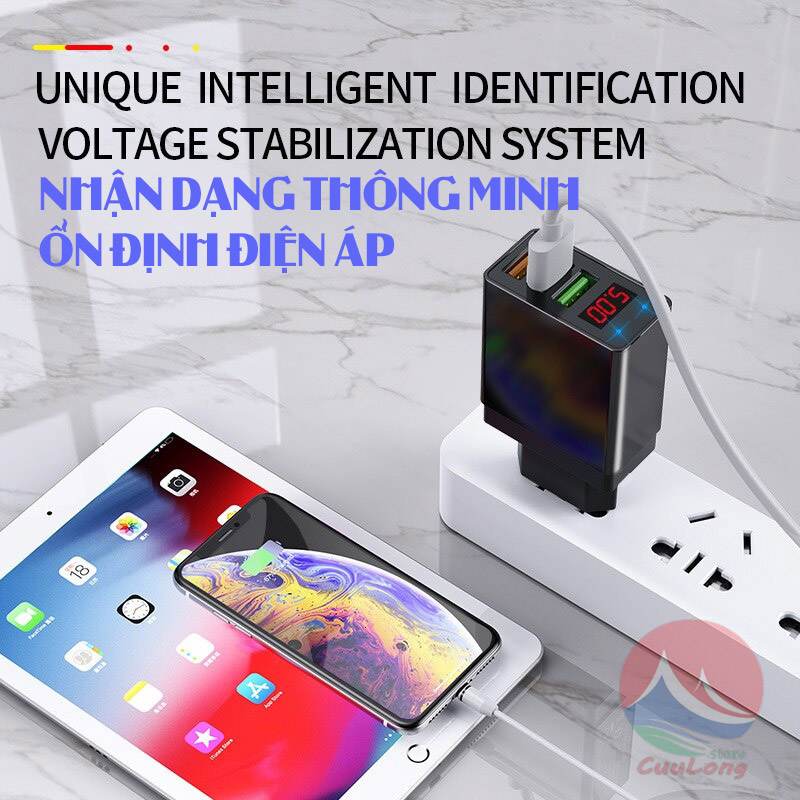 Fast Charge 3A Ànd Quick Charge 3.0 Measure Voltage Adapter