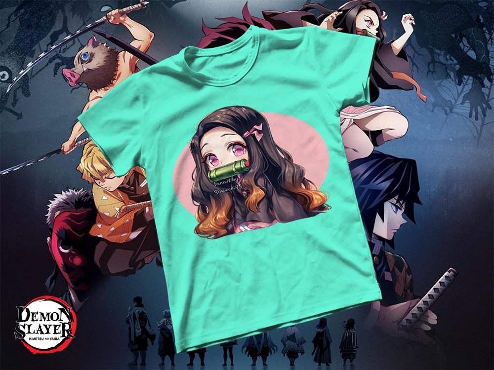 [HCM]Áo thun Cotton Unisex - Anime - Kimetsu no Yaiba - Kamado Nezuko