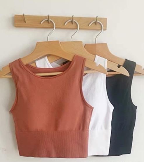 Áo ba lỗ crop có mút đệm ngực 3 màu