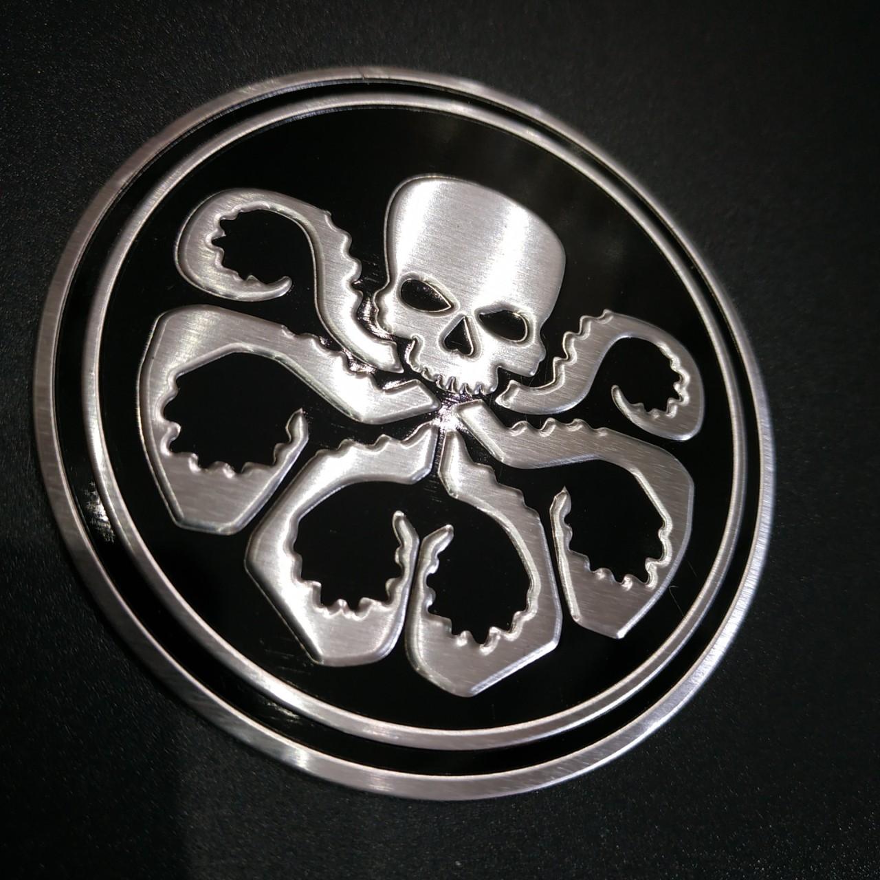 Tem nhôm dán xe HYDRA marvel tròn 7.5cm