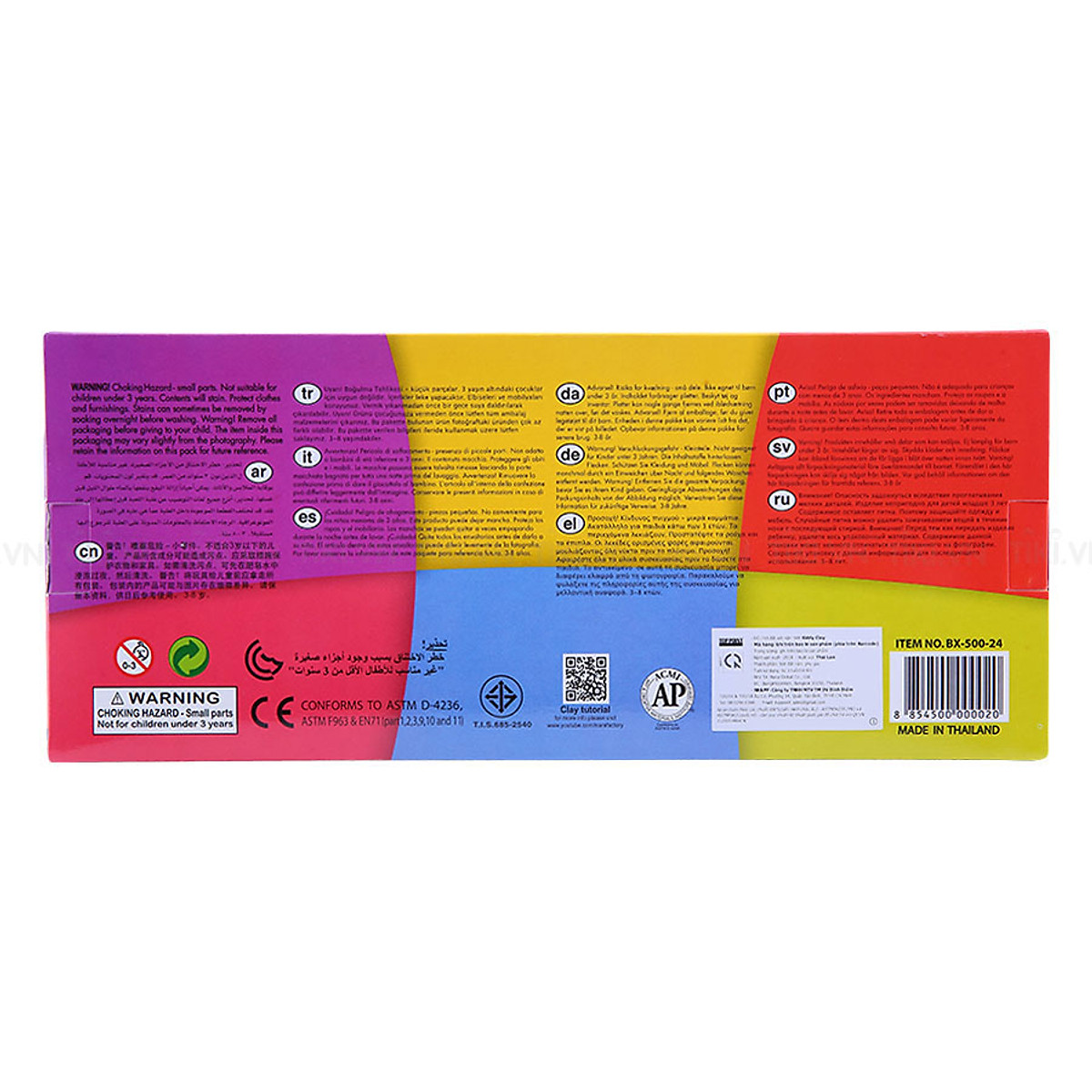 Sáp nặn thủ công 24 màu kiddy clay bx-500-24