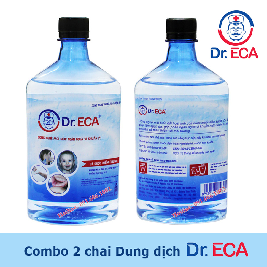 Combo 2 chai dung dịch khử trùng Dr.ECA 500ml bảo vệ răng miệng, vệ sinh cơ thể