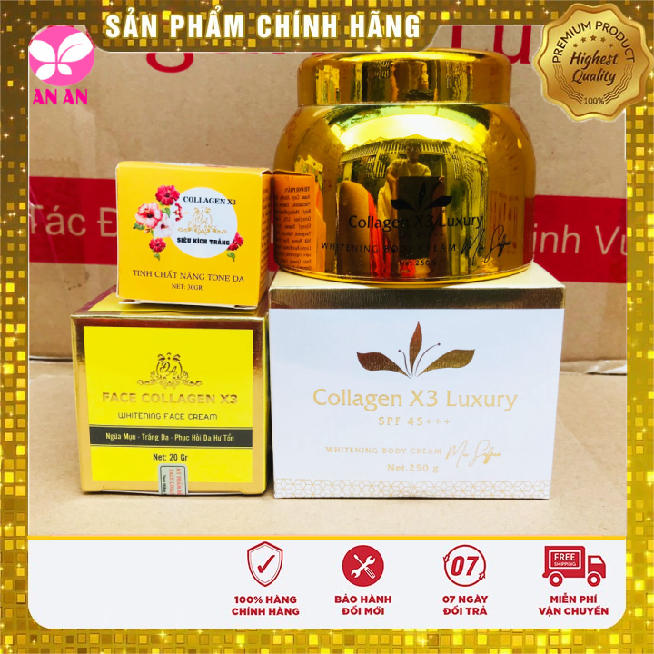 BỘ Sp 2 LỌ Kem Body Collagen X3 Luxury CỐt SiÊu KÍch TrẮng ĐÔng Anh