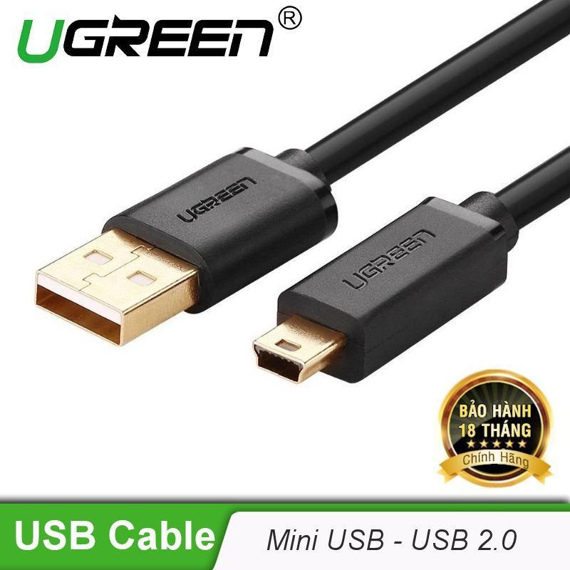 Cáp sạc USB 2.0 sang mini USB mạ vàng UGREEN US132 (đen)