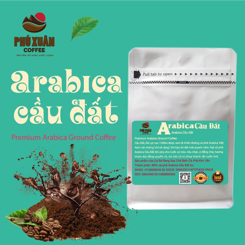 250gr Cà Phê Arabica Cầu Đất PHUXUAN COFFEE - Cà phê bột rang xay pha phin
