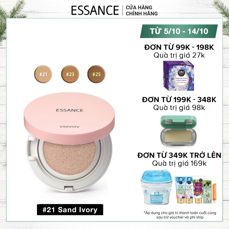 Phấn nước mịn lì mờ khuyết điểm Essance Veil Fit Cushion SPF50+ PA+++ 15g