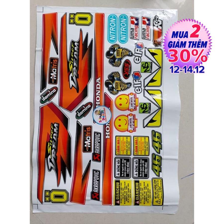 Tem xe dream tặng logo