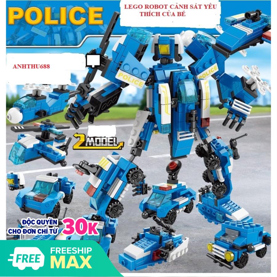 Lego robot biến hình, Đồ chơi lắp ráp, Lego Giá Rẻ, Lego cảnh sát biến hình  chất lượng cao- HIEUCLOCK