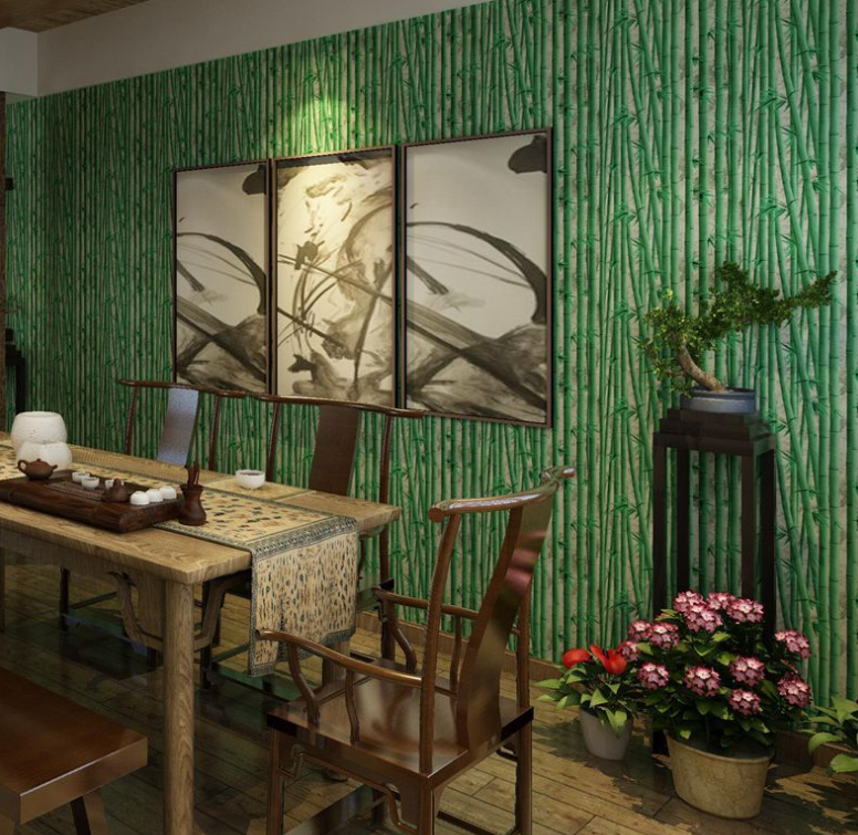 CUỘN 10M X 0.45M DECAL GIẤY DÁN TƯỜNG RỪNG TRÚC XANH KEO SẴN BÓC DÁN AA029