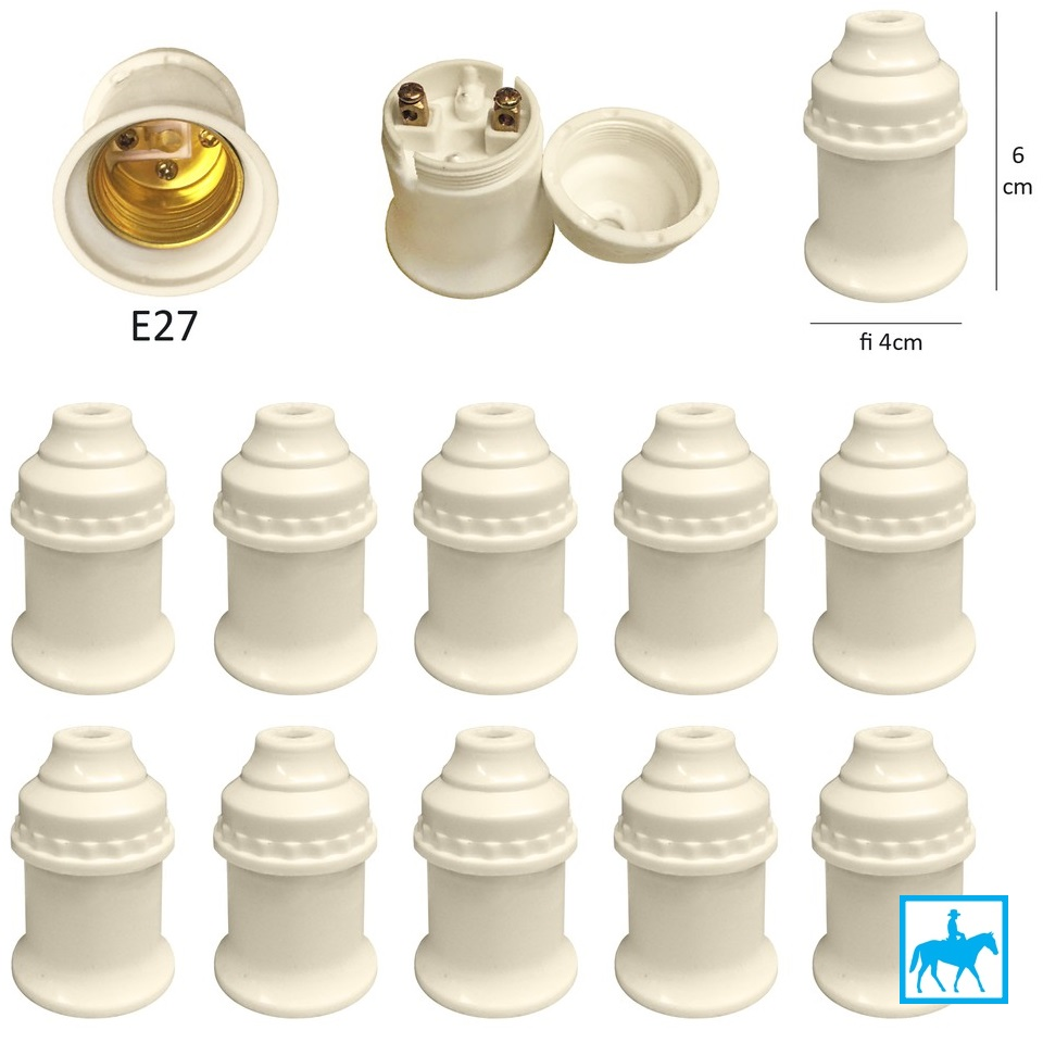 Bộ 10 Đuôi đèn E27 đuôi xoáy 27mm treo thả thông dụng Trắng