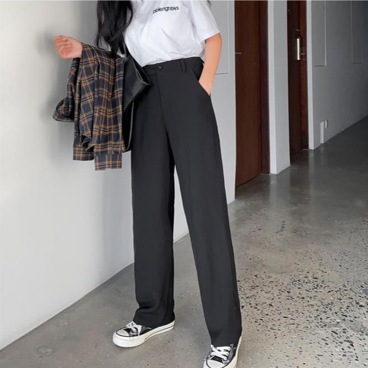 QUẦN TÂY SUÔNG ỐNG RỘNG NÚT CÀI