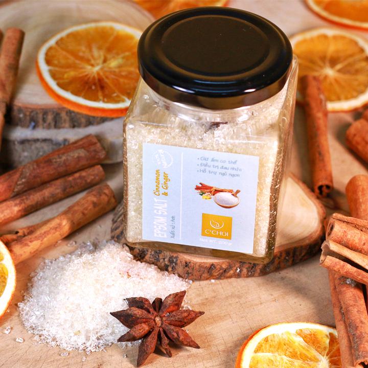 [HCM]Epsom Salt Cinnamon & Ginger - Muối Epsom Ướp Tinh Dầu Quế Gừng