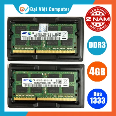 Ram Laptop DDR3 4GB bus 1333 ( nhiều hãng) Samsung / Hynix/kingston/micron... PC3 10600s - LTR3 4GB