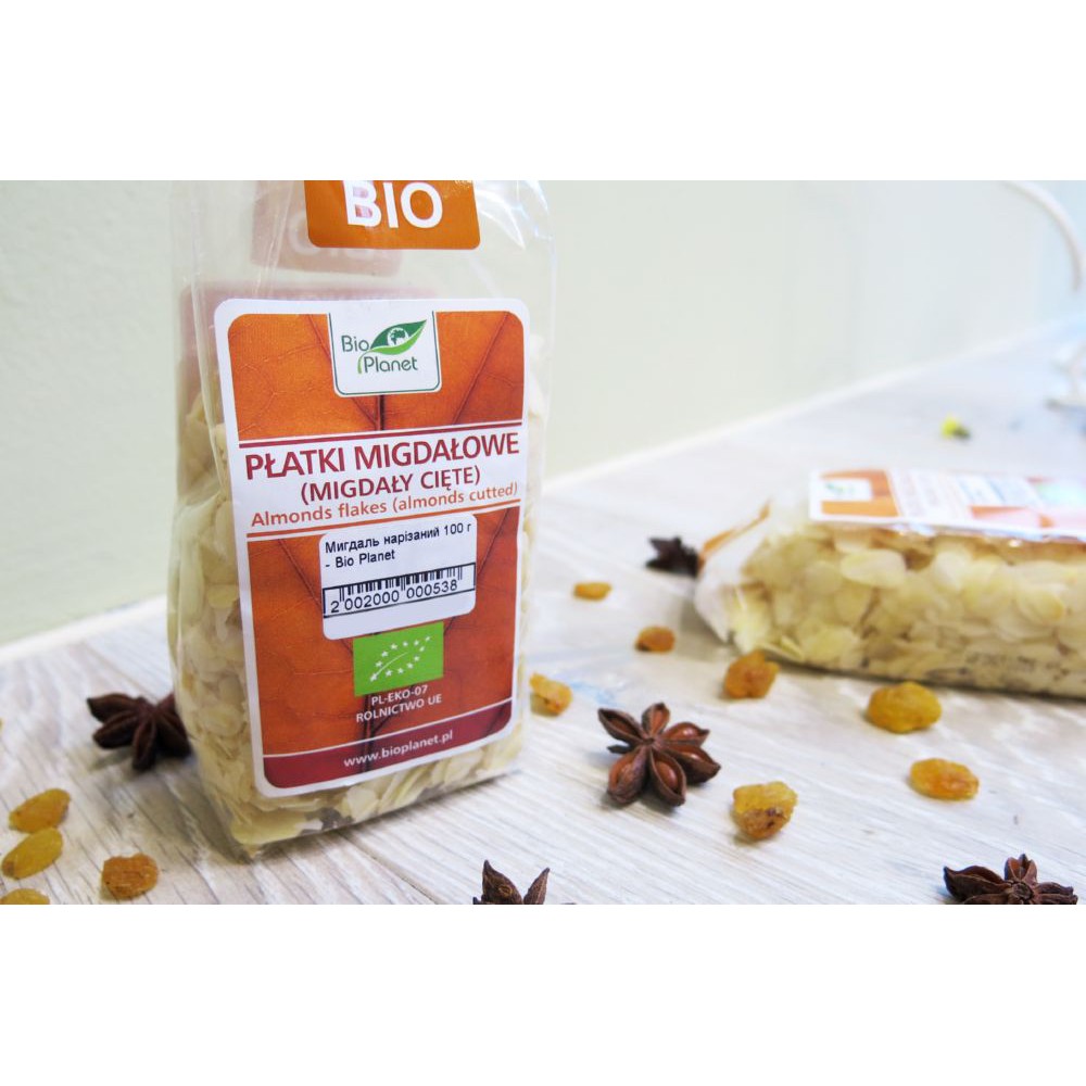[HCM]Sản phẩm hữu cơ dinh dưỡng nhập khẩu - Hạnh nhân hữu cơ cắt lát Bio Planet 100g