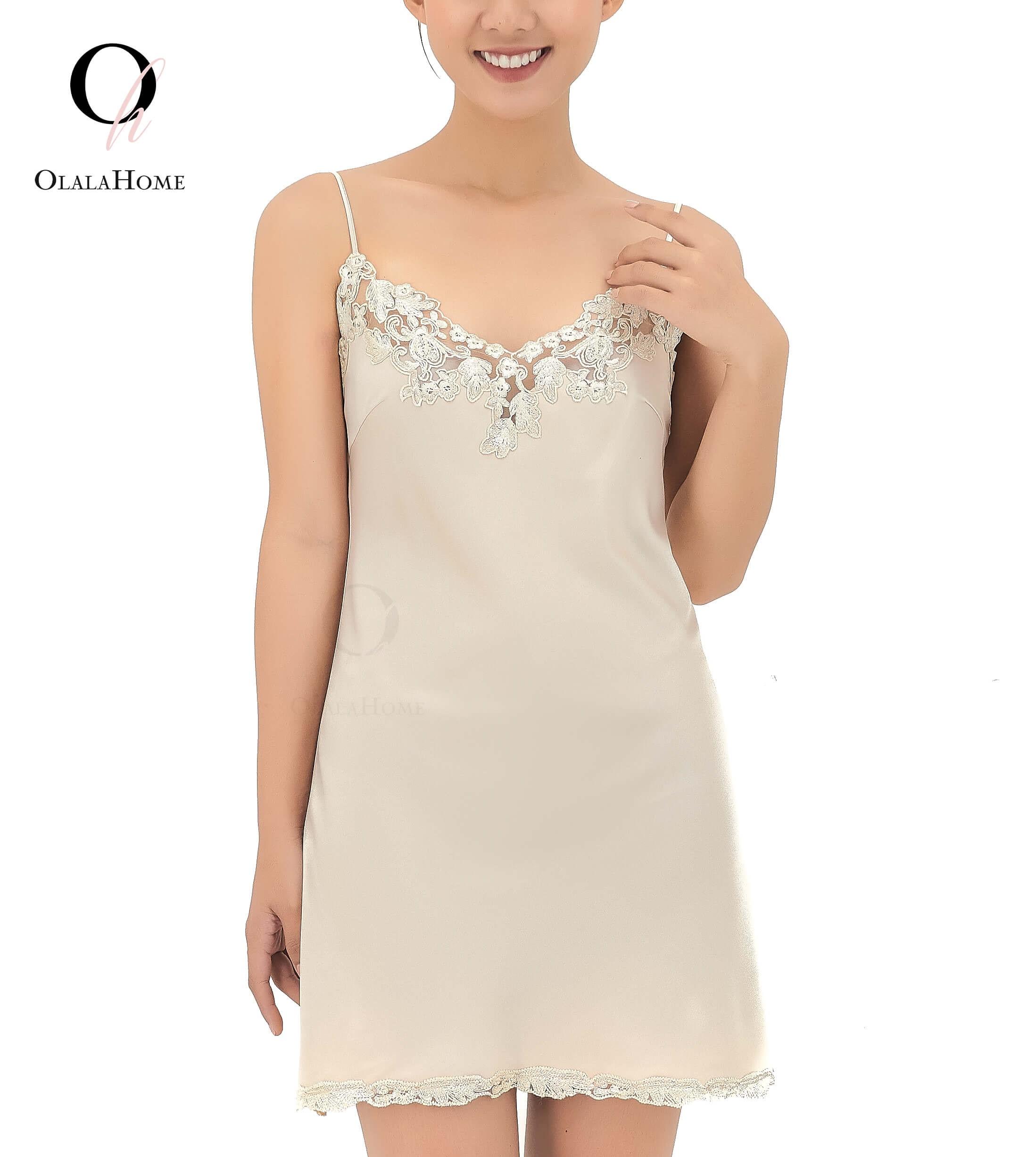 Đầm ngủ màu nude - ELEGANT OLALA Home