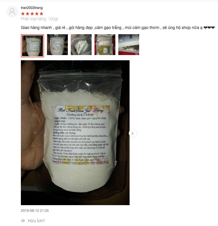 [HCM]Bột Tinh Cám Gạo Sữa 100 Gram - Đắp Mặt Ủ Body