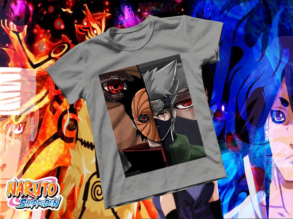 [HCM]Áo thun Cotton Unisex - Anime - Naruto - Obito và Kakashi
