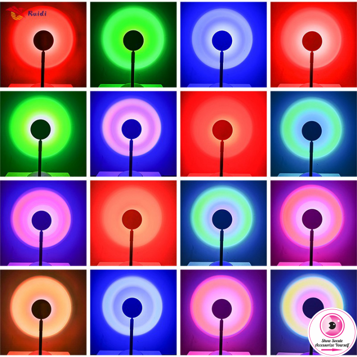 Đèn hoàng hôn đổi 16 màu, có điều khiển chuyển, loại mới có thể kéo dài đến 36cm đèn led sống ảo chụp ảnh quay video tiktok