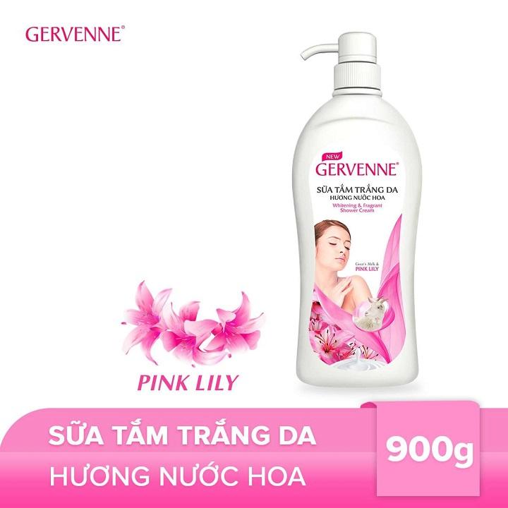 Sữa tắm trắng da hương nước hoa Gervenne tinh chất sữa dê và hương Lily hồng 900g