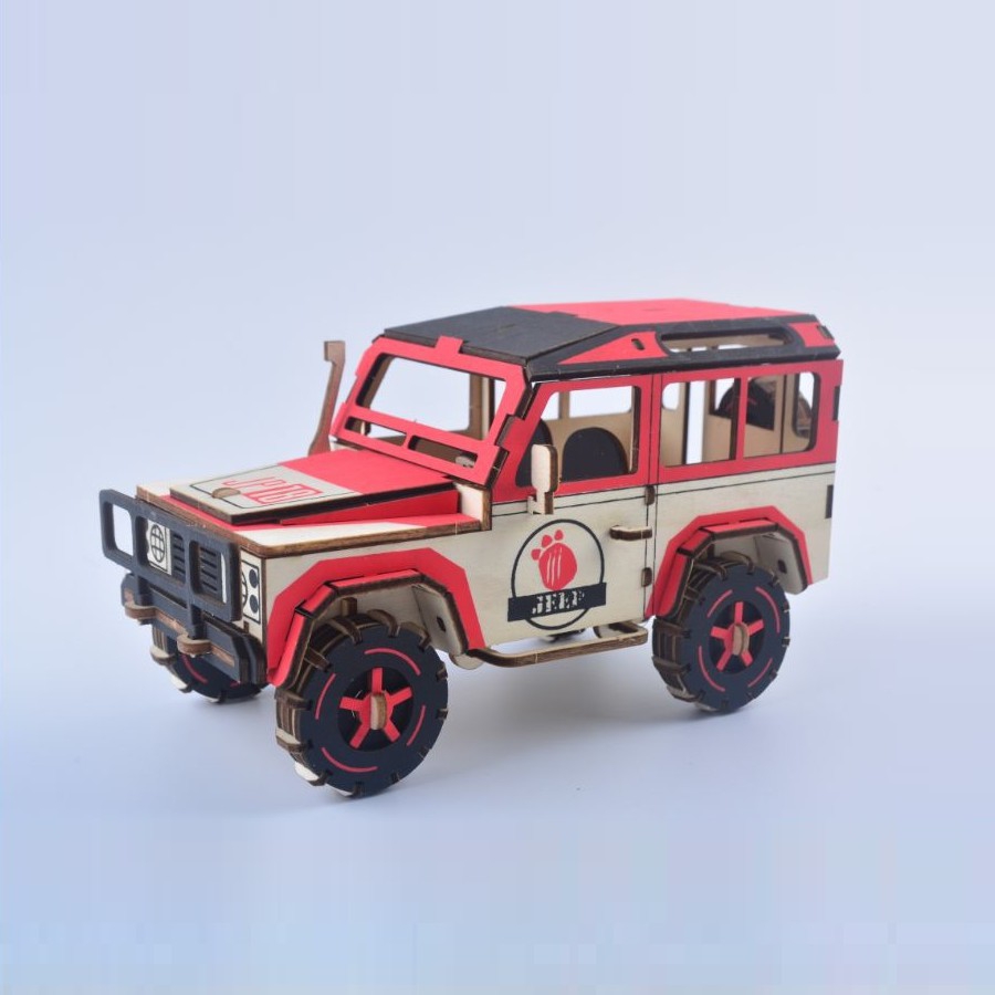 [HCM]Đồ chơi lắp ráp gỗ 3D mô hình xe SUV Thunder - cắt laser