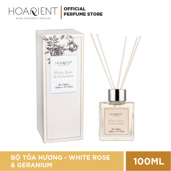 Bộ Khuếch tán mùi hương que mây Hoarient - White rose & Geranium 100ml