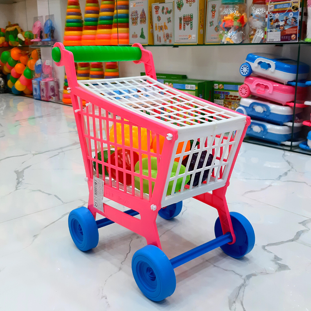 Đồ chơi xe đẩy siêu thị cho bé có trái cây HT7660