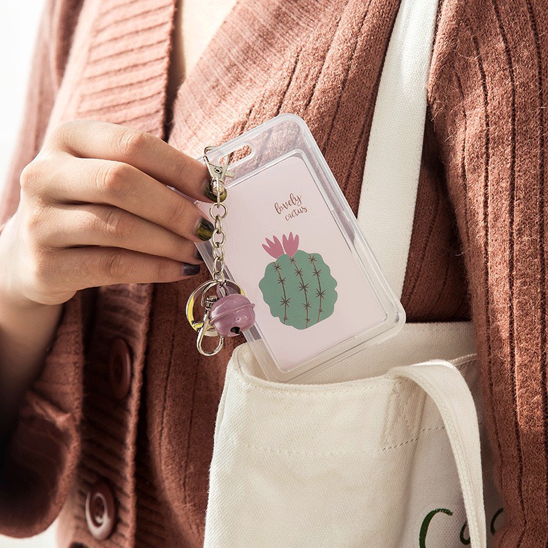 Móc Khóa Thẻ Đeo Bảng thẻ namecard Tên Sinh Viên Học Sinh, Họa Tiết Dễ Thương In Nổi 3D Có Chuông