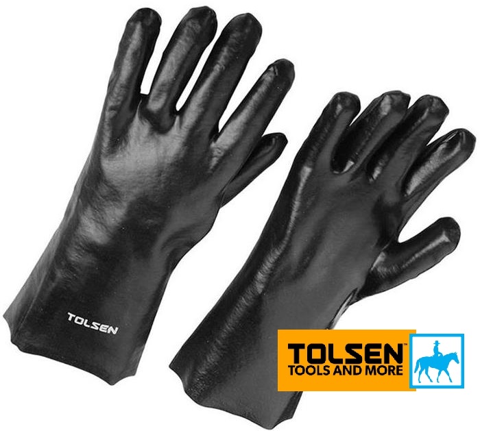 Găng tay bảo hộ dài 35cm size xl pvc nhựa simili tolsen 45031