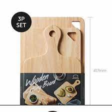 Bộ 3 Thớt Bằng Gỗ Cây Cao Su Lock&Lock LWC001S3 (cam kết hàng chuẩn, y hình)