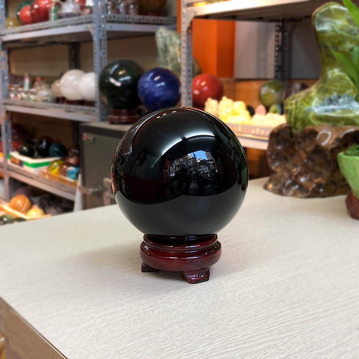 [FreeshipMAX] Quả cầu phong thủy đá Obsidian đen -1kg
