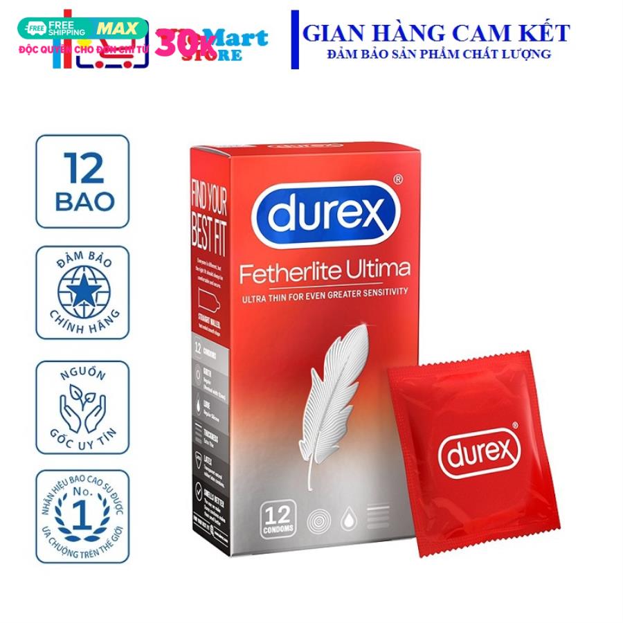 Bao cao su Durex Fetherlite Ultima 12 bao / hộp