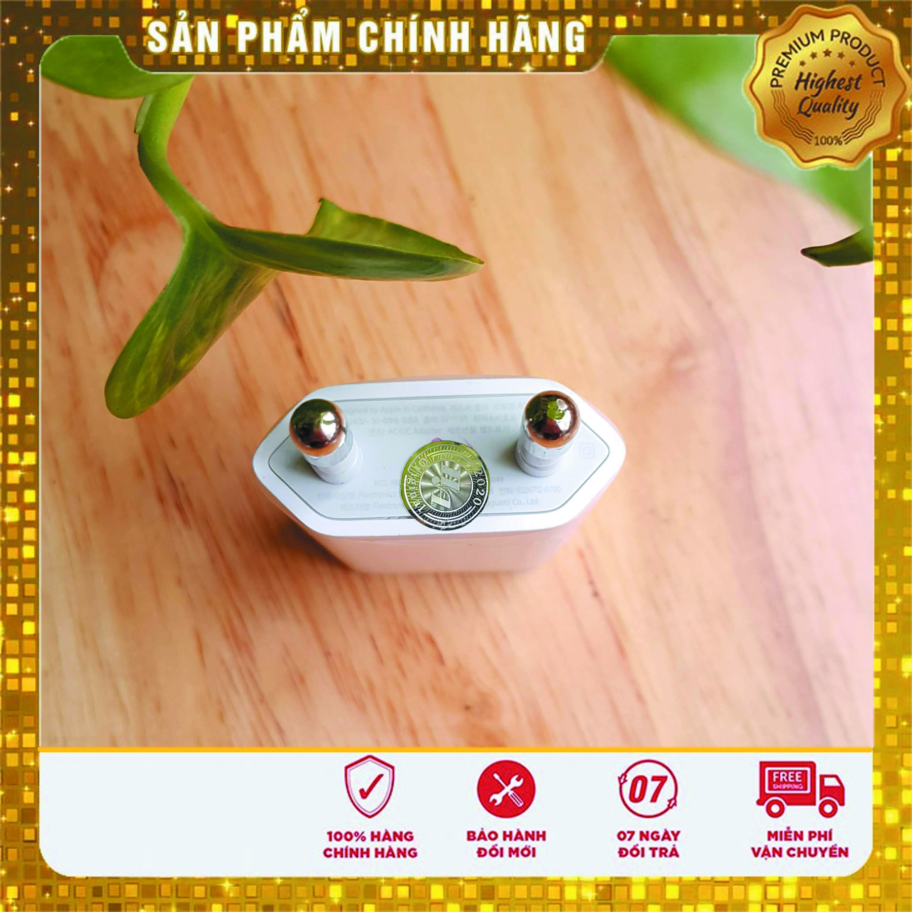 Củ sạc iphone zin chính hãng bóc máy dẹt 5w