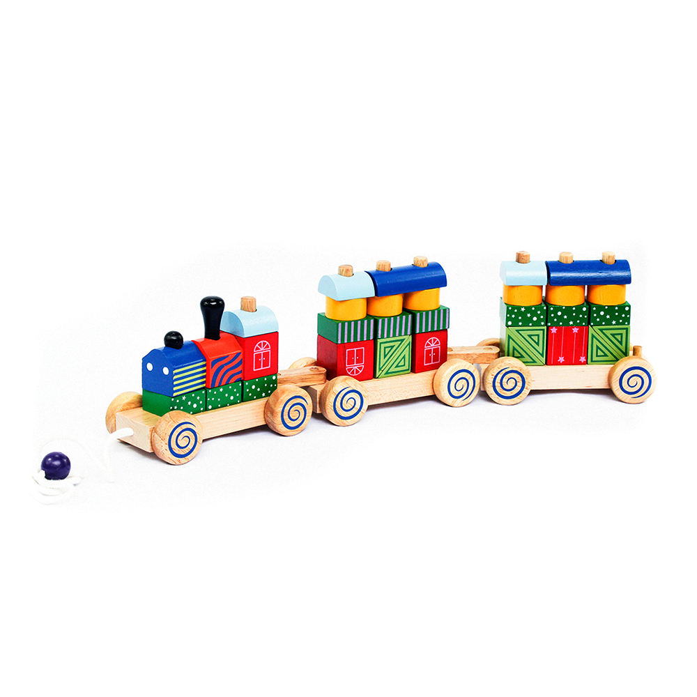 Xe lửa hoa văn bằng gỗ winwintoys - 64272