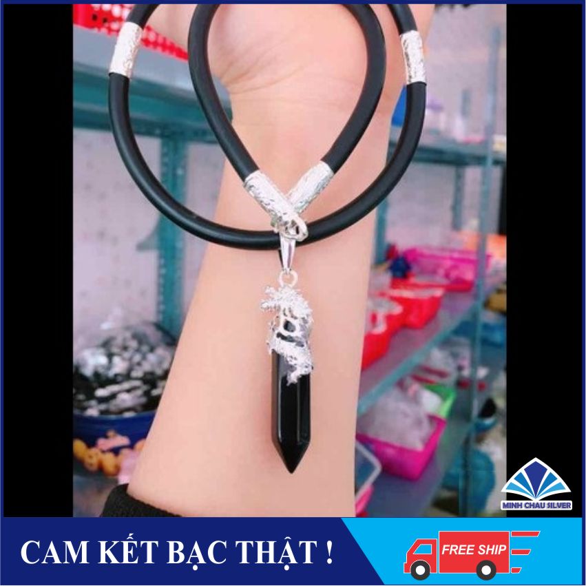 Dây chuyền bọc bạc kèm mặt bút rồng siêu cá tính