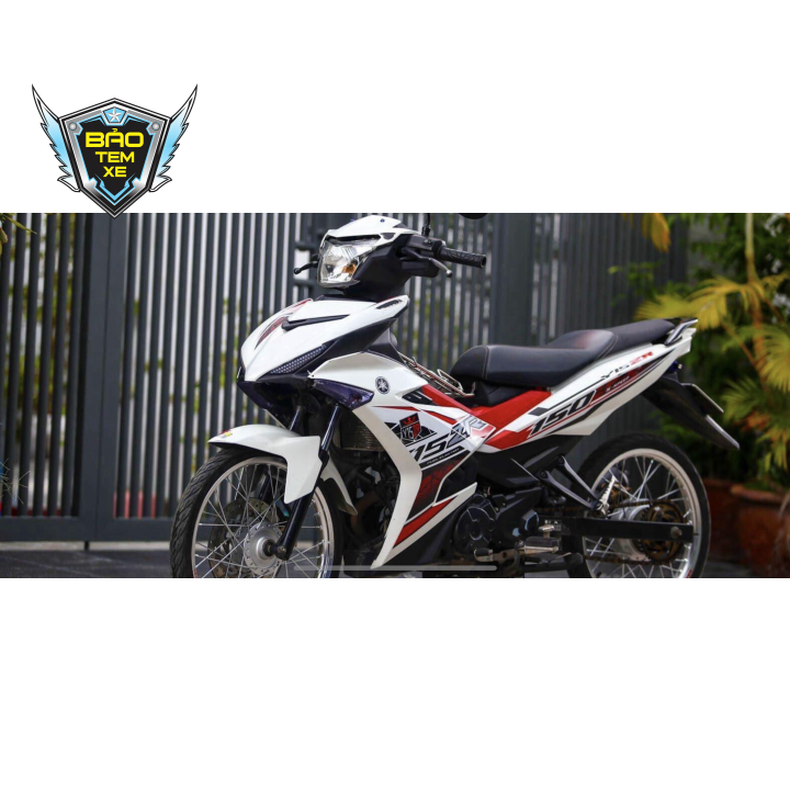 Tem rời xe exciter 150 y15zr trắng đỏ mới