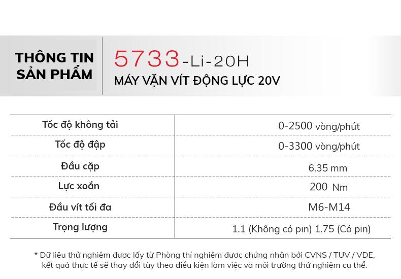 Máy vặn vít động lực DEVON 5733-Li-20H 20V (Túi + 2 pin 4.0Ah)