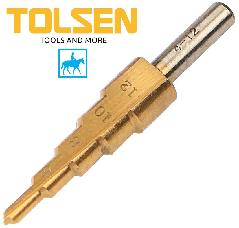 Mũi khoan tháp khoan bước 4mm - 12mm hss titanium tolsen 75871