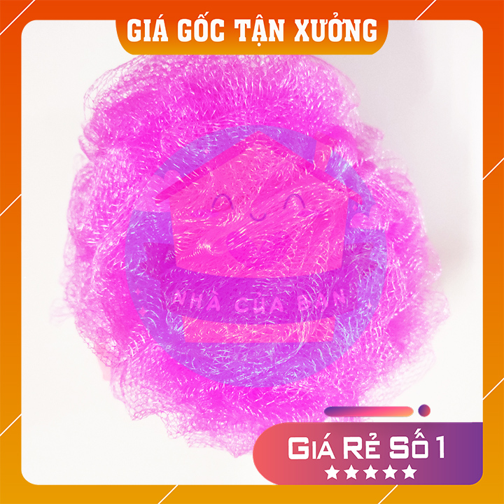 Bông tắm tròn loại 1 dày dặn bền - Màu ngẫu nhiên hàng Việt Nam chất lượng cao giá rẻ chà lưng thoải mái giúp vệ sinh sạch sẽ sử dụng lâu dài chất liệu an toàn cho da - Nhà Của Bạn Store