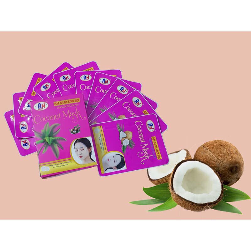Mặt  Nạ Dừa Thiên Nhiên ( Coconut Mask ) Hộp 10 miếng .