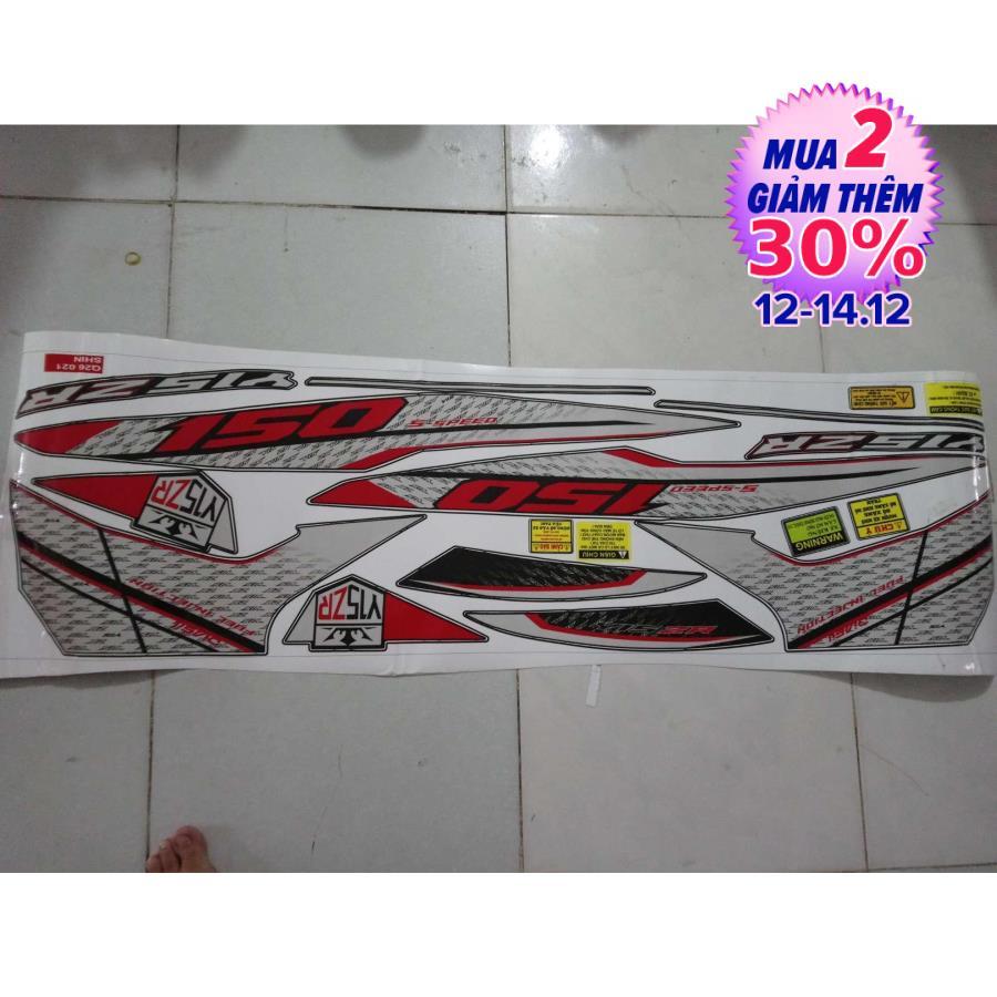 Tem xe exciter 150 xám đỏ đen