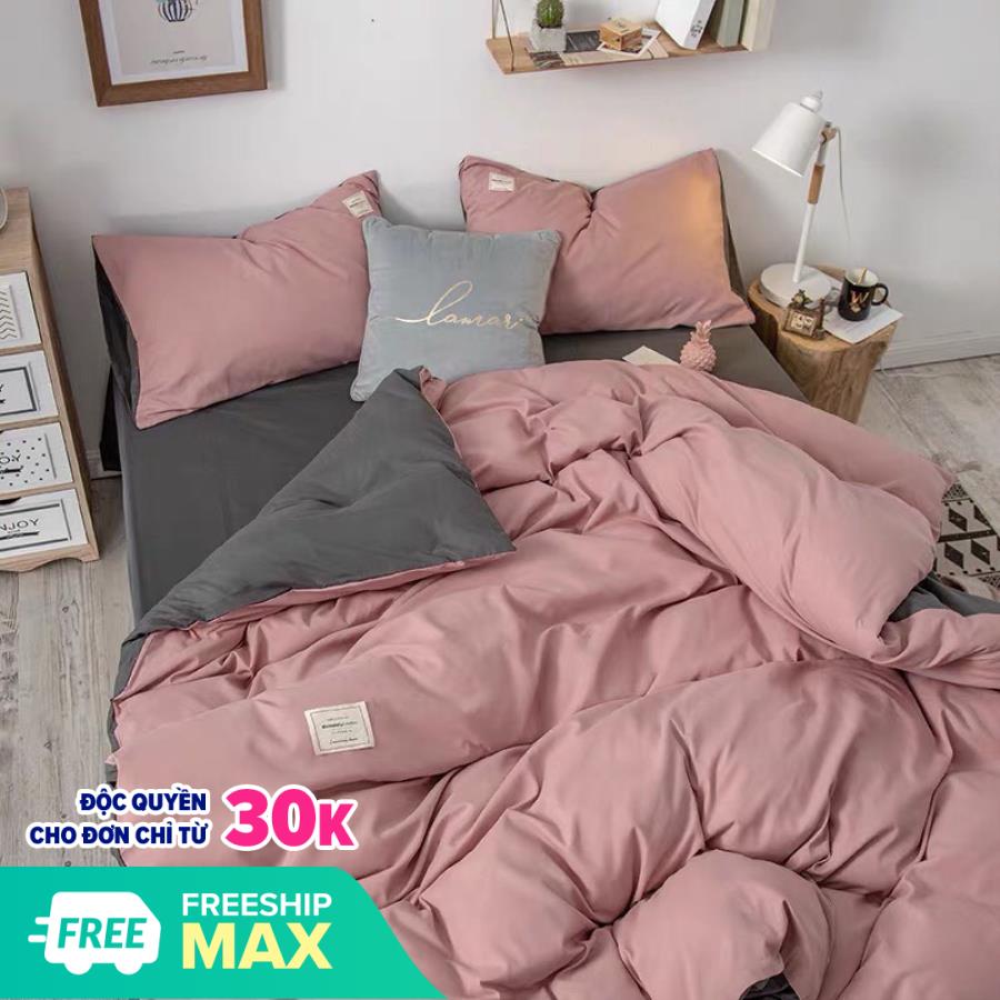 Trọn bộ 4 MÓN CHĂN GA GỐI COTTON HÀN QUỐC Đơn Màu Revato kho chăn ga gối, ga gối, ruột chăn, ruột gối,Thảm các loại ,drap ga gối, drap mền.