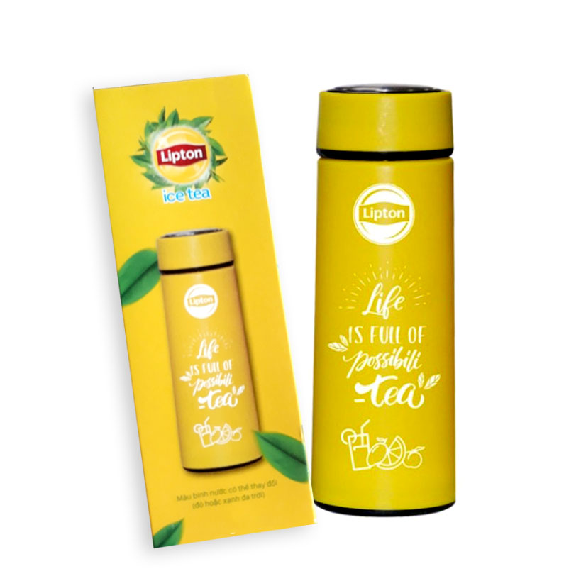 Bình thủy tinh 2 lớp Lipton 450ml giao màu ngẫu nhiên