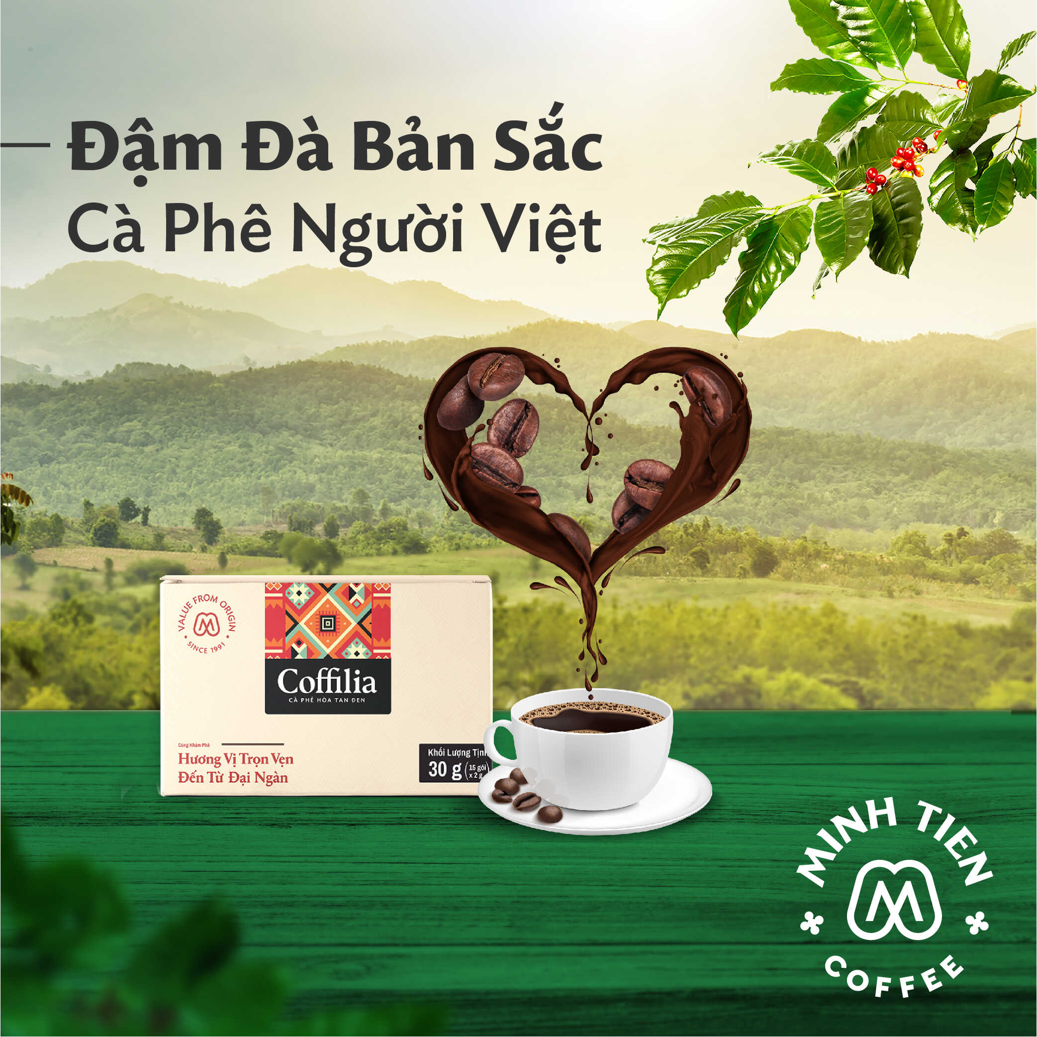 Cà phê hòa tan đen - Coffilia hộp 30g