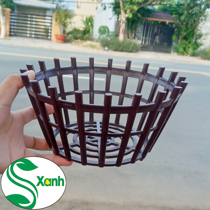 Chậu Trồng Lan giả gỗ Phi 25 cm
