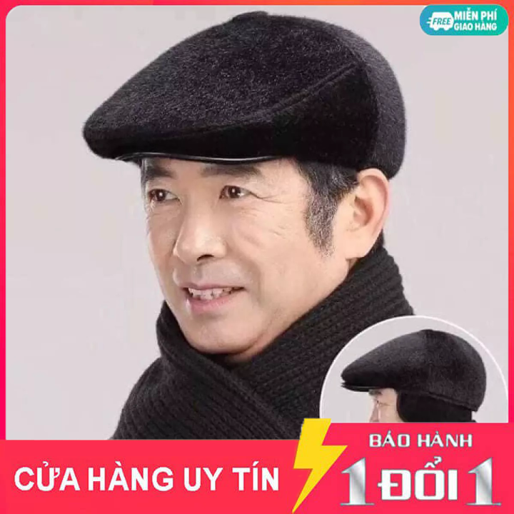 Mũ Lưỡi Trai Trung Niên Cao Cấp, Mũ Lông Ông Già - Có bịt tai ấm áp, sang trọng, quà tặng bố