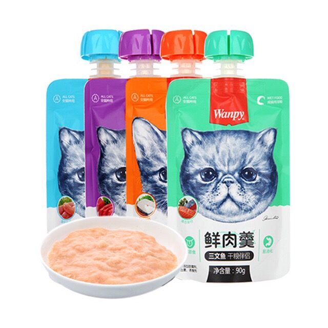 Súp Thưởng Wanpy - Tuýp 90GR Có Nắp Vặn Cho Mèo