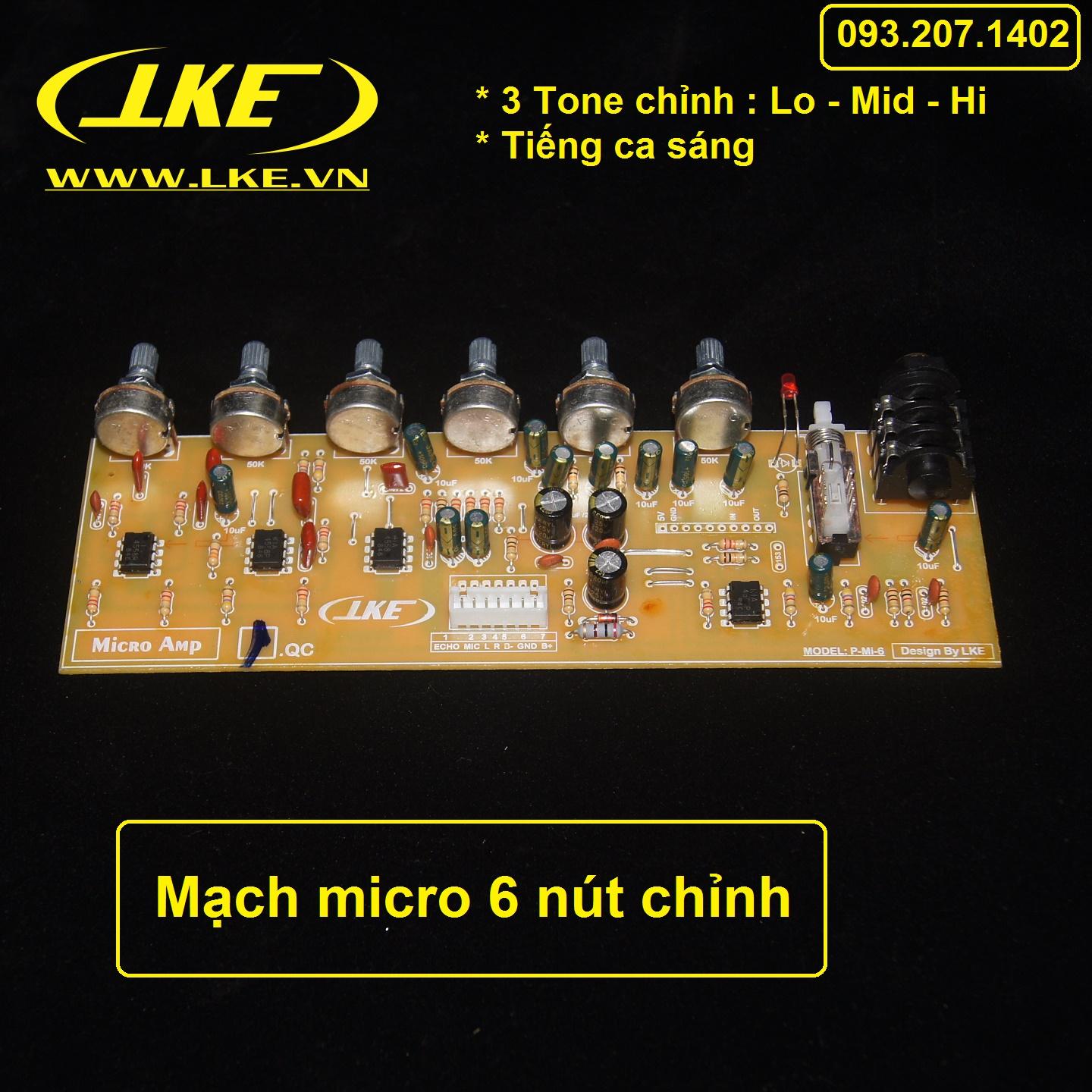 [HCM]Mạch micro 6 nút chỉnh LKE