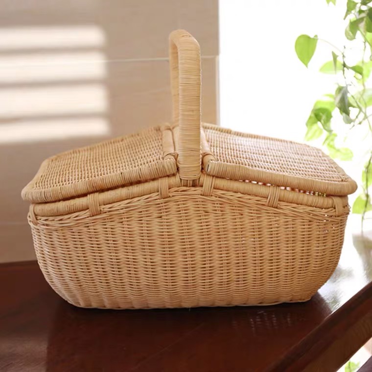 Giỏ mây tre picnic phong cách Bắc Âu - Mây tre đan - BamBoo Home