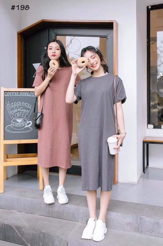 [HCM][BEST SELLER] Đầm trơn form rộng mẫu basic